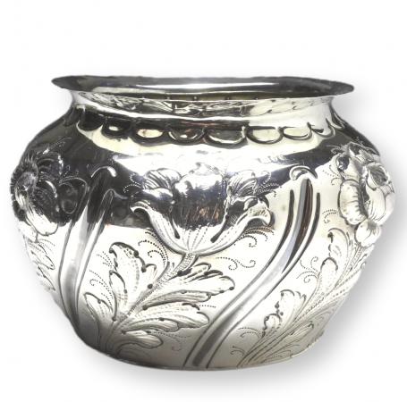 Vase, Blumenvase, 925er Sterling Silber, London, 1890, SB, D: 17 cm, 445 g