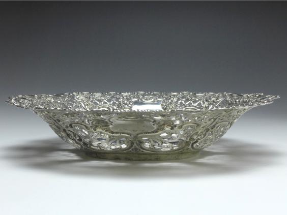 ovale Schale, Obstschale, 830er Silber, 26x20x5 cm, 300 g