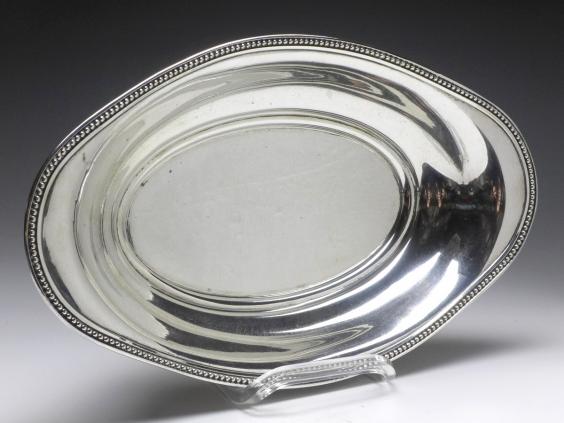 ovale Schale, Wilkens, Bremen, 800er Silber, 5,5 x 33 x 20,5 cm, 254 g