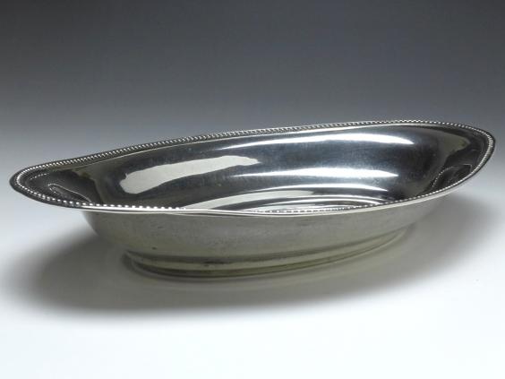 ovale Schale, Wilkens, Bremen, 800er Silber, 5,5 x 33 x 20,5 cm, 254 g