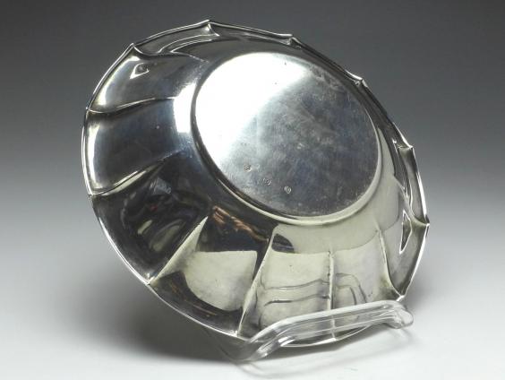 runde Schale, Gebäckschale, Dänemark, 1930, 830er Silber, D: 20,5 cm, 179 g