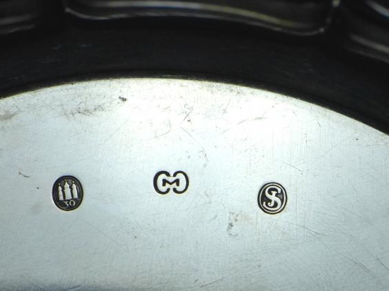 runde Schale, Gebäckschale, Dänemark, 1930, 830er Silber, D: 20,5 cm, 179 g