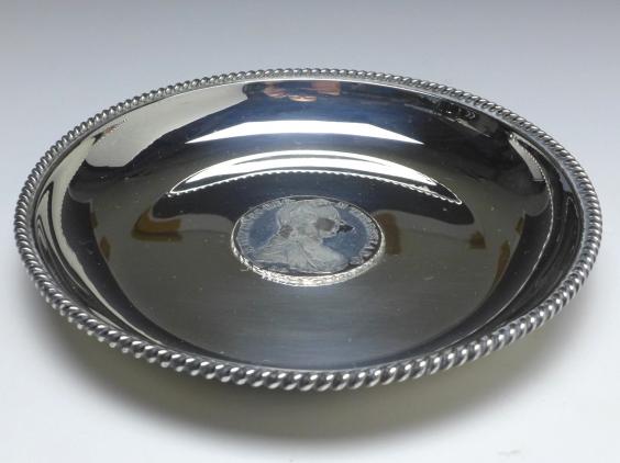 runde Schale, Konfektschale, Münzschale, Wilkens, Bremen, 835er Silber, D: 15 cm, 152 g