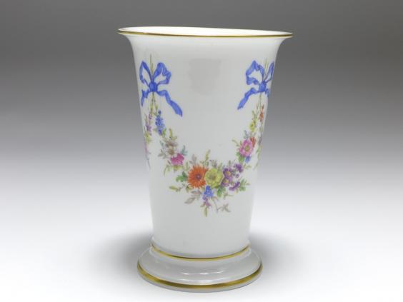 Vase, Meissen, Blumenranken und Schleifen