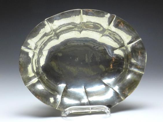 ovale Schale, Brotschale, 800er Silber, 26 x 21 cm, 329 g