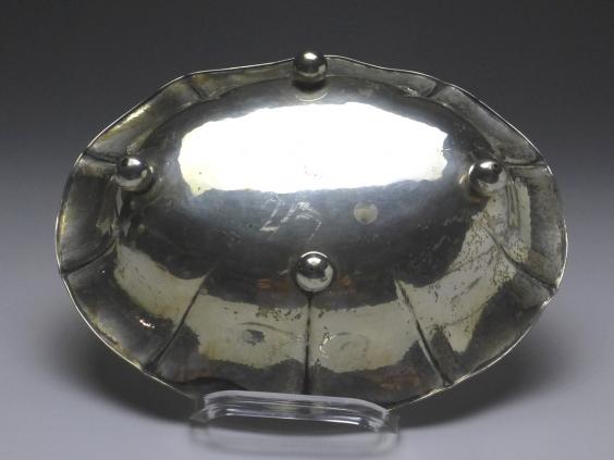 ovale Schale, Brotschale, 800er Silber, 26 x 21 cm, 329 g