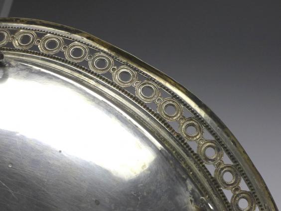 ovale Schale, Obstschale, 13 Lot Silber, 33 x 22 cm, 333 g