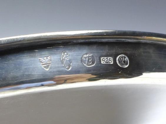 Silbertablett | Münzteller mit Ausbeutethaler, Braunschweig-Wolfenbüttel, Die Grube Cronenburgsglück, 925er Silber, D: 19 cm, 347 g