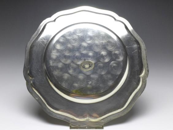 Platzteller, Teller, Gebr. Friedländer, Berlin, 800er Silber, D: 24 cm, 332 g