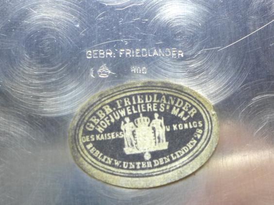 Platzteller, Teller, Gebr. Friedländer, Berlin, 800er Silber, D: 24 cm, 332 g