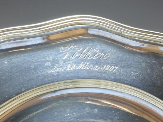 Platzteller, Teller, Gebr. Friedländer, Berlin, 800er Silber, D: 24 cm, 332 g