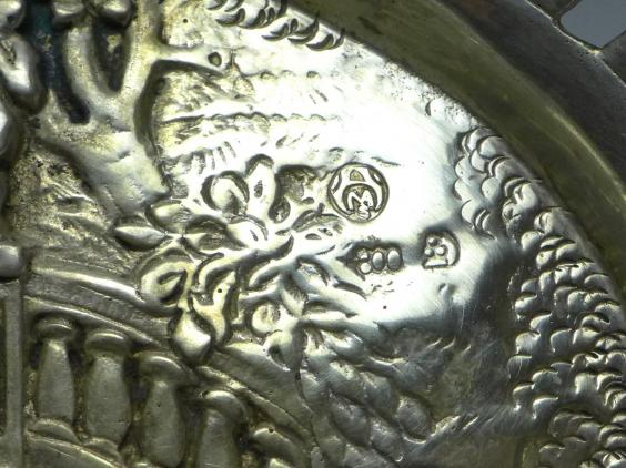 ovale hohe Schale, Obstschale, 800er Silber, 33,5 x 24 cm, 370 g