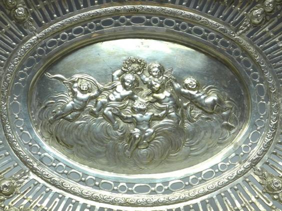 ovale Schale, Korbschale, 800er Silber, 33 x 25,5 cm, 395 g