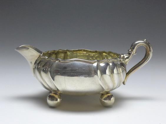 Sahnegießer Barockform, Gebr. Deyhl, Schwäbisch Gmünd, 830er Silber, 93 g