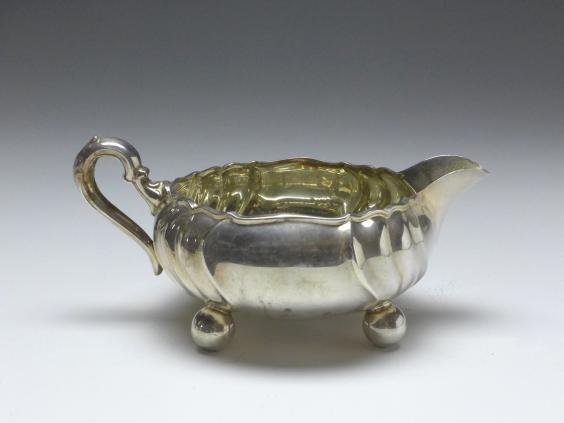 Sahnegießer Barockform, Gebr. Deyhl, Schwäbisch Gmünd, 830er Silber, 93 g