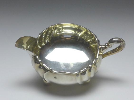 Sahnegießer Barockform, Gebr. Deyhl, Schwäbisch Gmünd, 830er Silber, 93 g