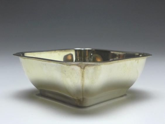 Zuckerschale, eckiges Schälchen, Schale, Wilkens, Bremen, 830er Silber, 83 g