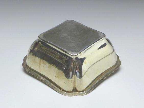 Zuckerschale, eckiges Schälchen, Schale, Wilkens, Bremen, 830er Silber, 83 g