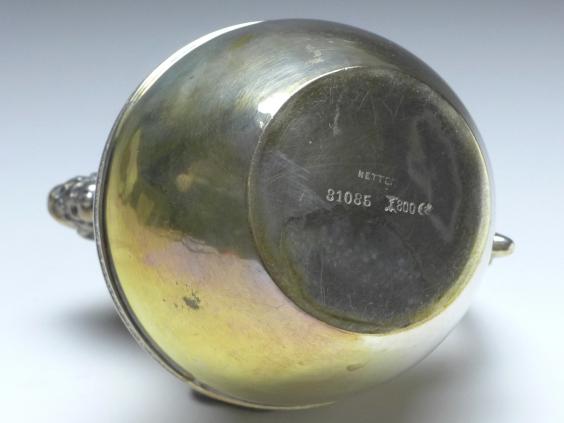 Kaffeekern 3-tlg.: Kanne, Zuckerschale, Gießer, Koch & Bergfeld, Bremen, 800er Silber, 1015 g