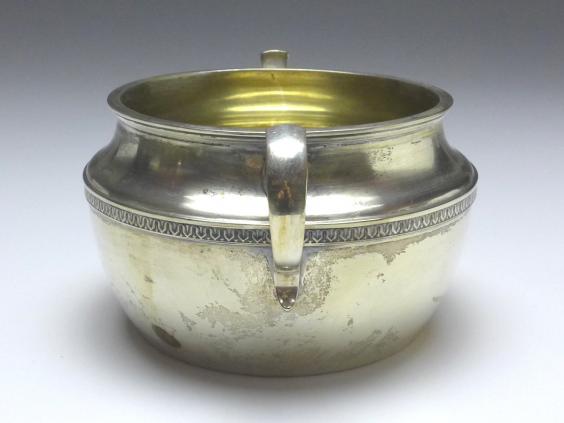 Kaffeekern 3-tlg.: Kanne, Zuckerschale, Gießer, Koch & Bergfeld, Bremen, 800er Silber, 1015 g
