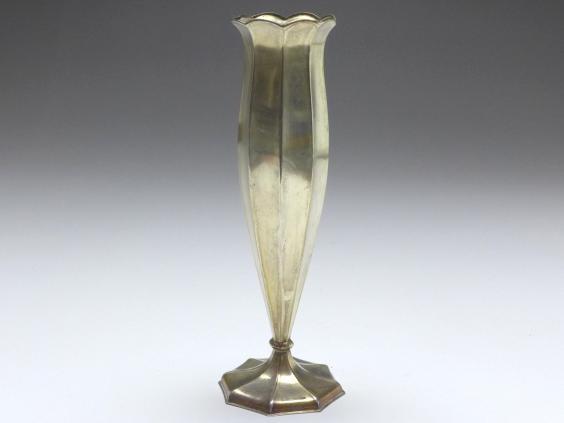 kleine Vase, WTB, Wilhelm Binder, Schwäbisch Gmünd, 800 Silber, H: 14 cm, 42 g
