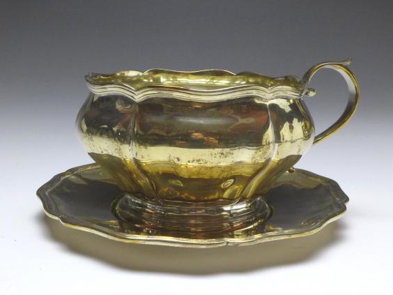 3x Teetasse kpl., Rozet & Fischmeister, Wien, 1872-1922, 800er Silber, 997 g