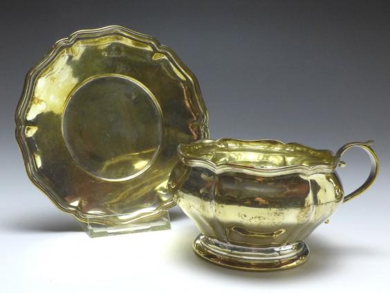 3x Teetasse kpl., Rozet & Fischmeister, Wien, 1872-1922, 800er Silber, 997 g