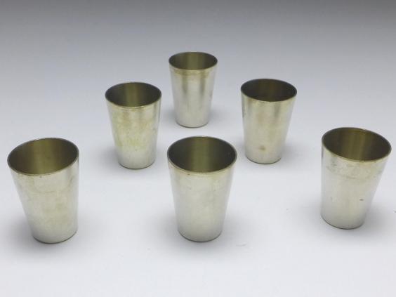 6x Schnapsbecher, Pinnchen, 800er Silber, H: 44 mm, 120 g
