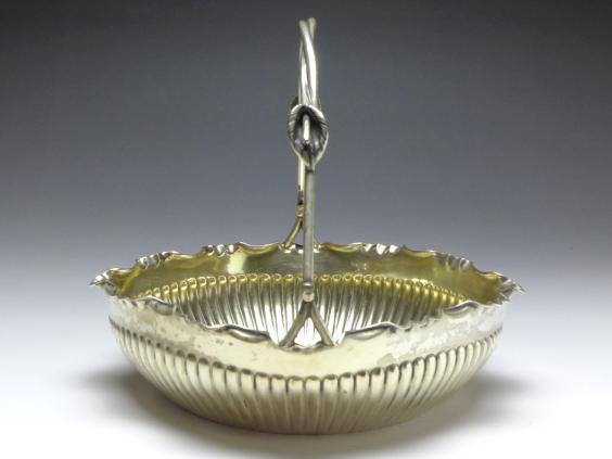 eckige Schale mit Henkel, Obstkorb, WTB, Wilhelm Binder, Schwäbisch Gmünd, 800er Silber, D: 21,5 cm, 310 g