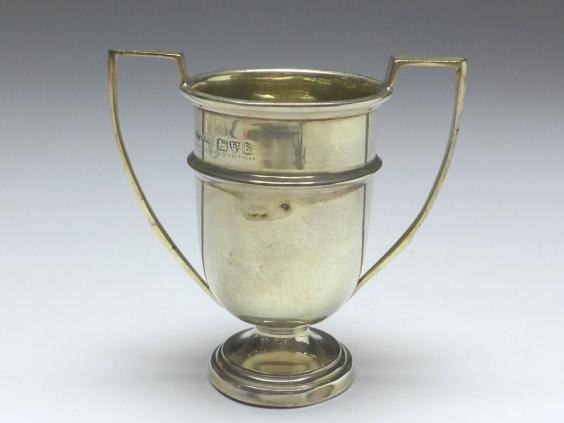 kleine Pokalvase, Dudley & Cox Ltd., Southsea, Chester, 1927, 925er Sterling Silber, H: 7,5 cm, 35 g