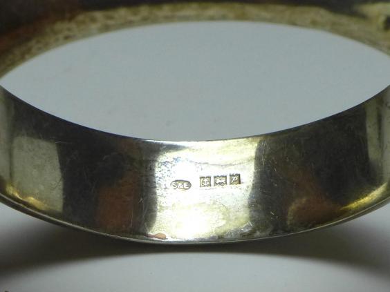 Armreif, S&E, Birmingham, 1964, 925er Silber, B: 15 mm,  25 g