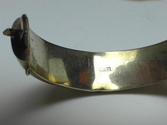 Armreif, S&E, Birmingham, 1964, 925er Silber, B: 15 mm,  25 g