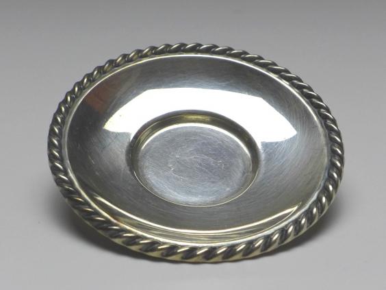 kleiner Teller, Gebr. Deyhl, Schwäbisch Gmünd, 925er Sterling Silber, D: 6,7 cm, 20 g