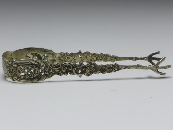 große Zuckerzange, 800er Silber, L: 13 cm, 36 g