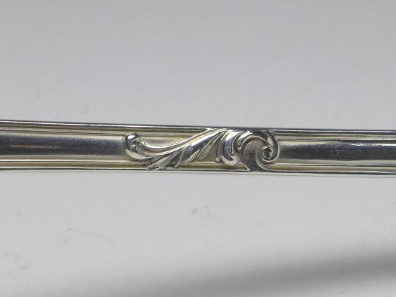 große Kelle, Suppenkelle, H. Meyen, Berlin, 800er Silber, L: 36 cm, 274 g