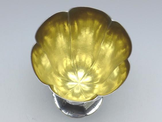 kannelierter Kelch, Becher, Fußbecher, 1927, E. Sieder, 925er Sterling Silber, H: 13,5 cm, 180 g