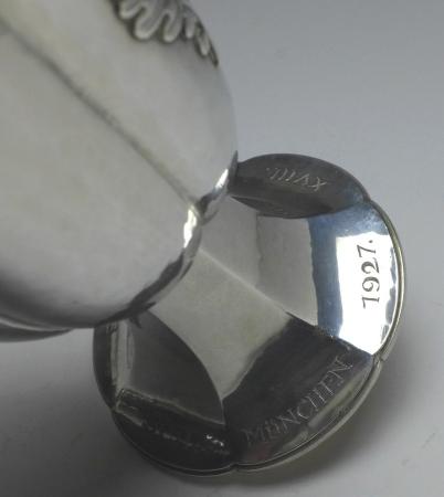 kannelierter Kelch, Becher, Fußbecher, 1927, E. Sieder, 925er Sterling Silber, H: 13,5 cm, 180 g