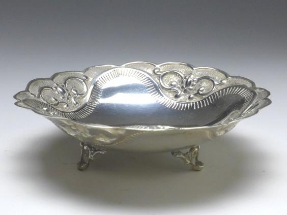 Gebäckschale, Konfektschale, 925er Sterling Silber, D: 15,5 cm, 127 g