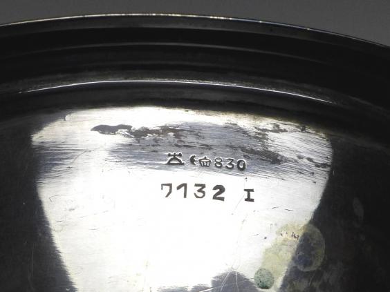 ovale Schale, Brotschale, Gebr. Kühn, Schwäbisch Gmünd, 830er Silber, 31,5 x 21,5 cm, 347 g
