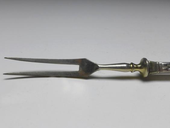 Obstbesteck 12-teilig, um 1900, Griffe Silber