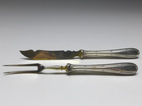 Obstbesteck 11-teilig, um 1900, Griffe 9 Lot | 562,5 Silber