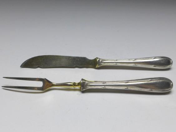 Obstbesteck 11-teilig, um 1900, Griffe 9 Lot | 562,5 Silber