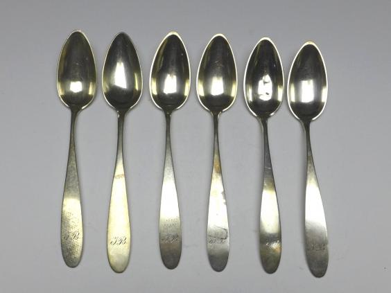 5x Löffel, Teelöffel, Kaffeelöffel, 13 Lot | 821,5er Silber, L: 15 cm