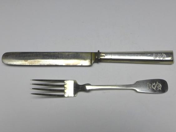 Besteck für 6 Personen, 12-teilig, Kirsch, Dresden, 800er Silber, 6x Gabel, 6x Messer