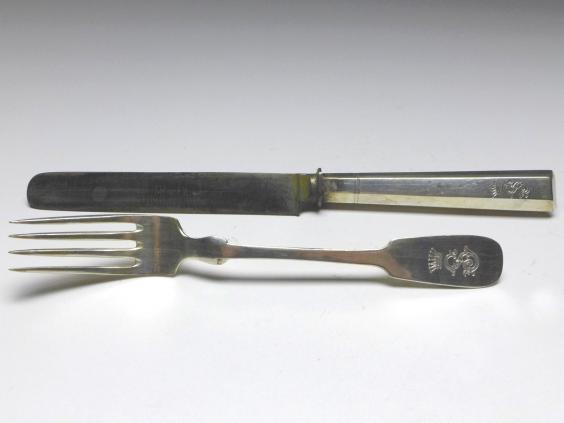 Besteck für 6 Personen, 12-teilig, Kirsch, Dresden, 800er Silber, 6x Gabel, 6x Messer