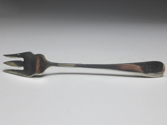 Gabel, Dekor Repoussé, Griff 925er Sterling Silber, Stieff, USA, L: 15,5 cm