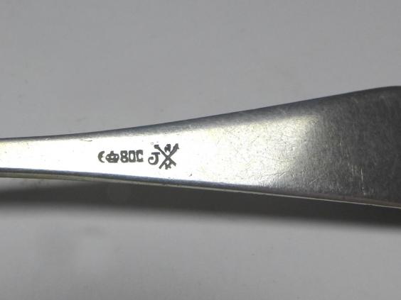 6x Löffel, Teelöffel, Kaffeelöffel, 800er Silber, L: 13 cm