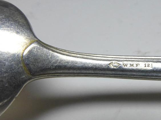 5x Löffel, Teelöffel, Kaffeelöffel, WMF, versilbert, L: 13,8 cm