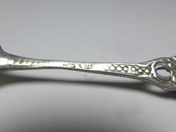 6x Mokkalöffel, 800er Silber, florales Dekor mit Durchbruch, L: 9 cm