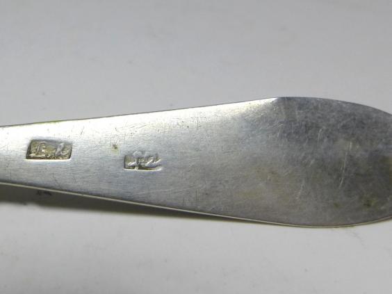 Löffel eckig, Gewürzlöffel, 12 Lot | 750er Silber, L: 11,8 cm